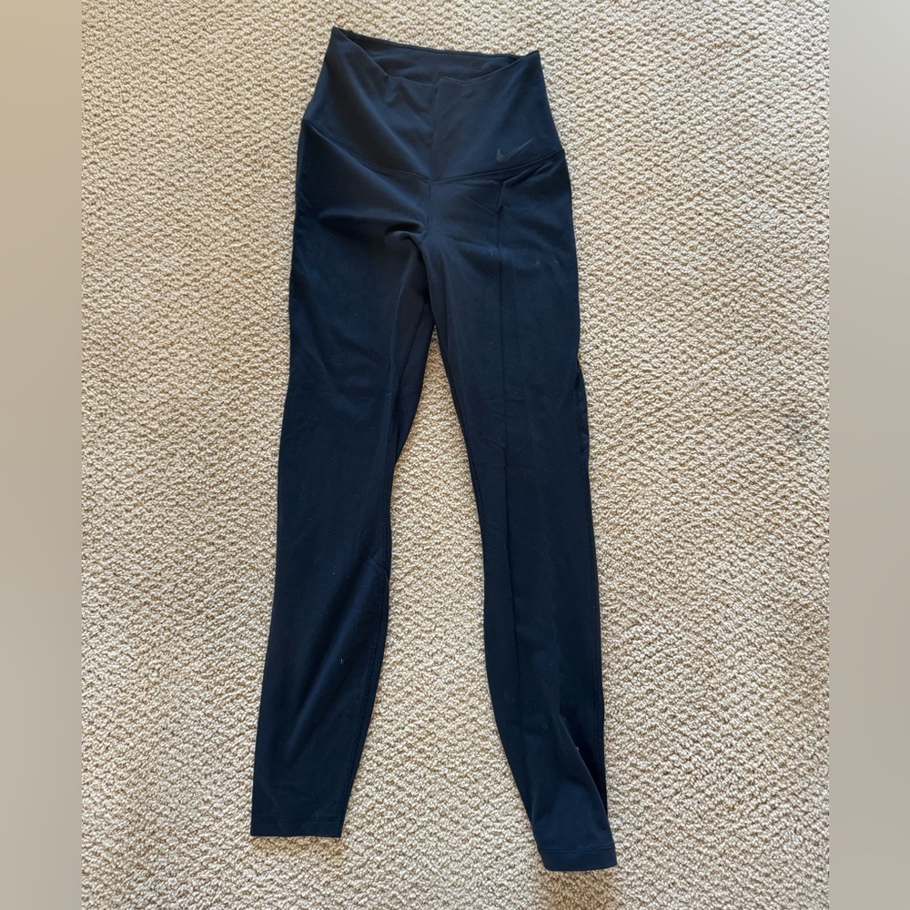 Nike high waist slimming panel black leggings size small gently worn
